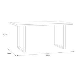 Stół do jadalni 160x90 cm Tables TBLT442 old wood vintage/czarny