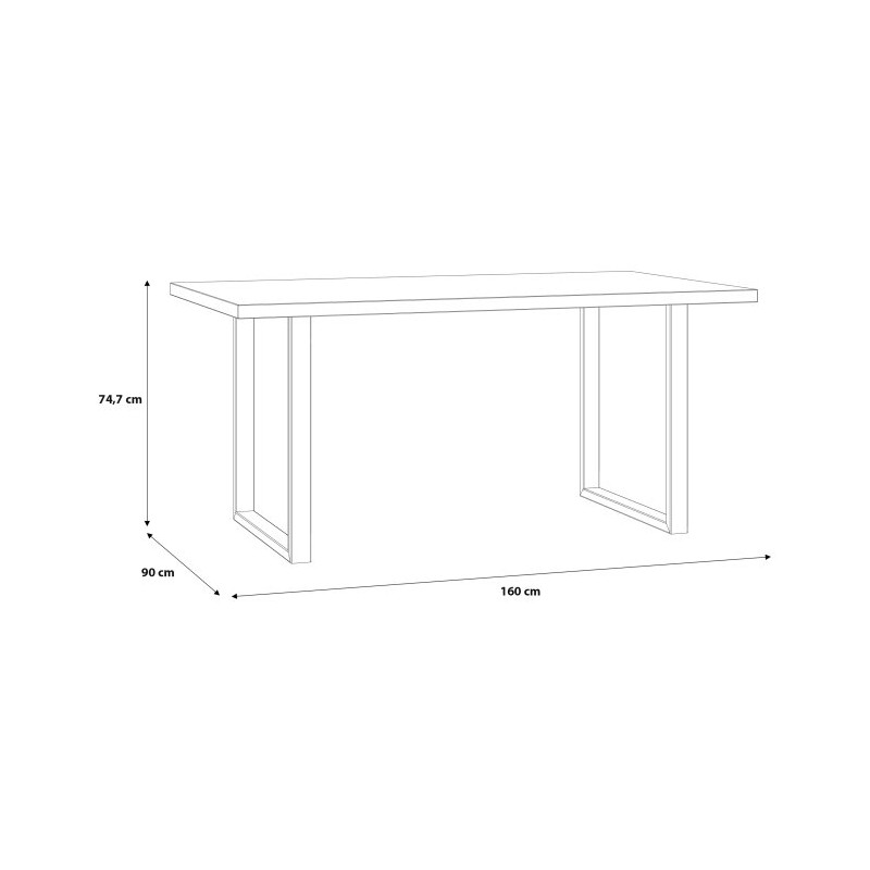 Stół do jadalni 160x90 cm Tables TBLT442 old wood vintage/czarny