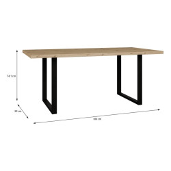 Stół do jadalni 180x90 cm Tables TBLT443 dąb artisan/czarny