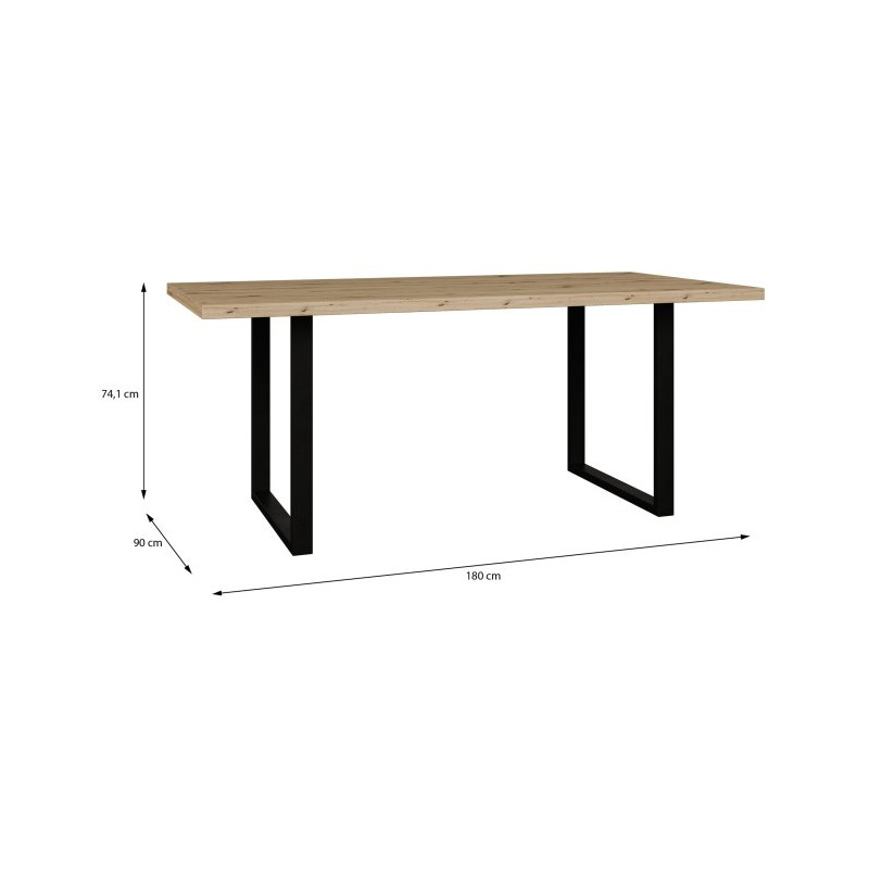 Stół do jadalni 180x90 cm Tables TBLT443 dąb artisan/czarny