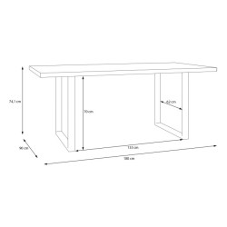 Stół do jadalni 180x90 cm Tables TBLT443 dąb artisan/czarny
