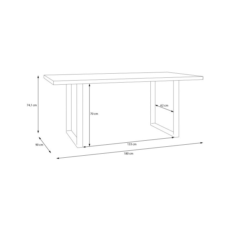 Stół do jadalni 180x90 cm Tables TBLT443 dąb artisan/czarny