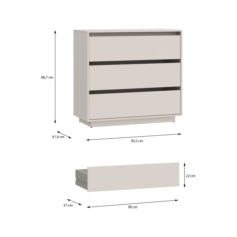 Komoda z szufladami Tahoe TAHK211 piaskowy