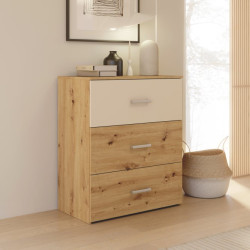 Komoda 75 cm z szufladami Tanaia IRDK211 dąb artisan/piaskowy