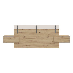 Łóżko z szafkami nocnymi Tanaia TNAL2162 piaskowy/dąb artisan