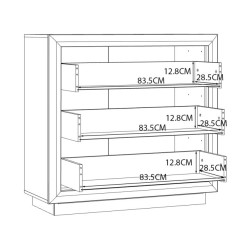Komoda nowoczesna z lamelami Savona SVNK211B dąb antyczny/beżowy