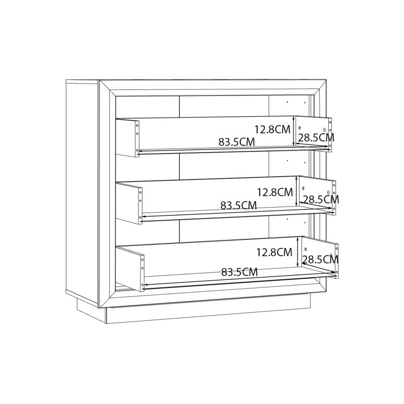 Komoda nowoczesna z lamelami Savona SVNK211B dąb antyczny/beżowy