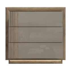 Komoda nowoczesna z lamelami Savona SVNK211B dąb antyczny/beżowy