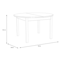 Stół okrągły rozkładany 130x130 cm Attention TBLT7075 dąb riviera
