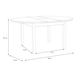 Stół okrągły rozkładany 130x130 cm Attention TBLT7075 dąb riviera