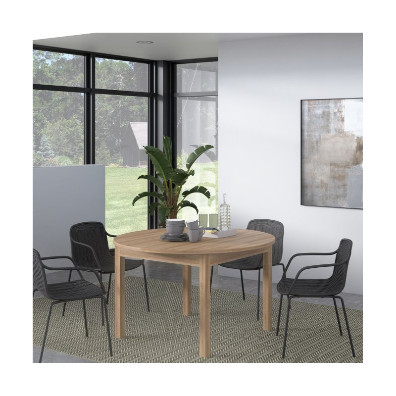 Stół okrągły rozkładany 130x130 cm Attention TBLT7075 dąb riviera