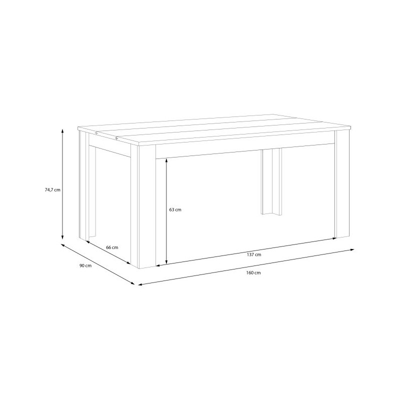 Stół nierozkładany do jadalni Tables EST40 dąb piaskowy