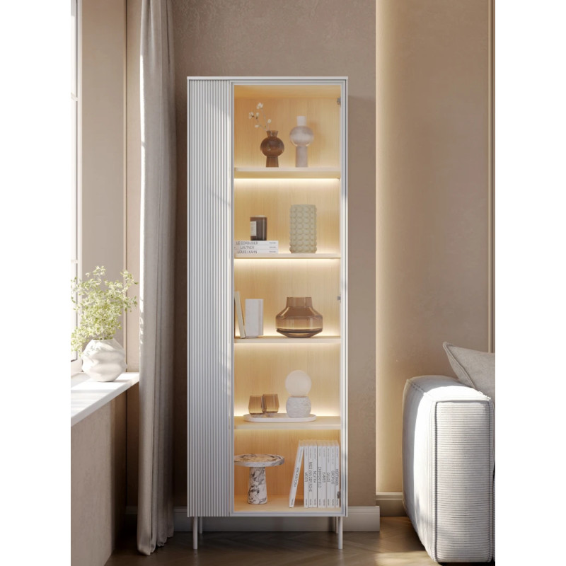 Witryna LB-01 Liba Biały jedwab/Dąb vincenza Lenart