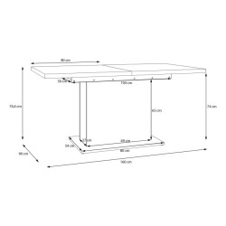 Stół rozkładany do jadalni salonu Tables EST42 dąb piaskowy
