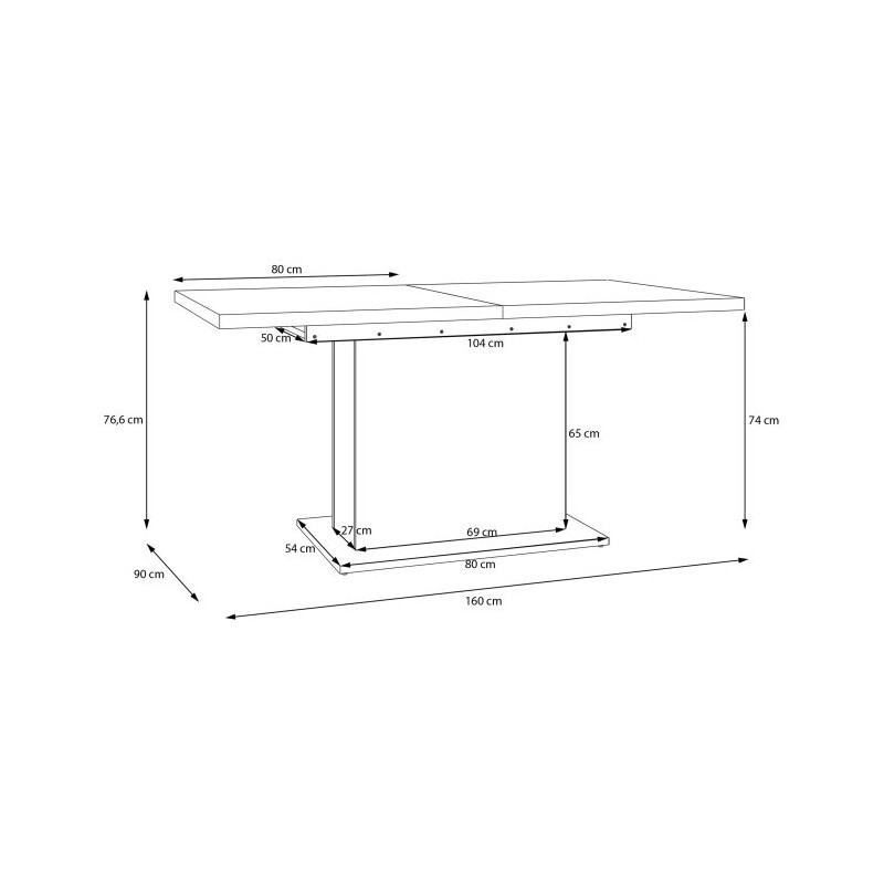 Stół rozkładany do jadalni salonu Tables EST42 dąb piaskowy