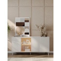 Komoda LB-03 Liba Biały jedwab/Dąb vincenza Lenart