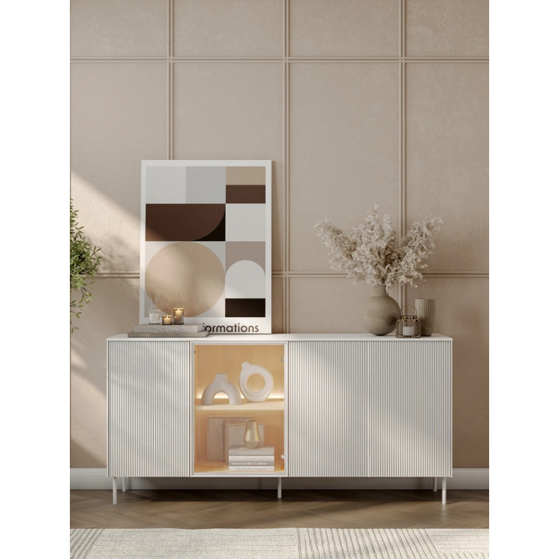 Komoda LB-03 Liba Biały jedwab/Dąb vincenza Lenart