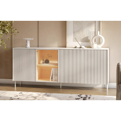 Komoda LB-04 Liba Biały jedwab/Dąb vincenza Lenart