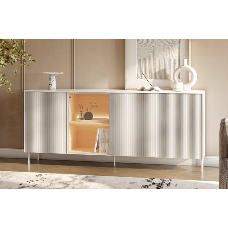 Komoda LB-04 Liba Biały jedwab/Dąb vincenza Lenart