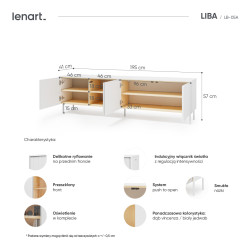 Szafka RTV LB-05A Liba Biały jedwab/Dąb vincenza Lenart