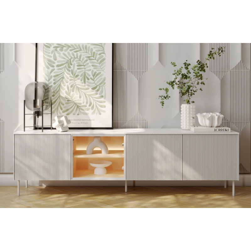 Szafka RTV LB-05A Liba Biały jedwab/Dąb vincenza Lenart