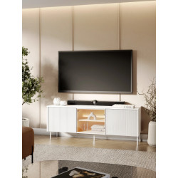 Szafka RTV LB-06A Liba Biały jedwab/Dąb vincenza Lenart