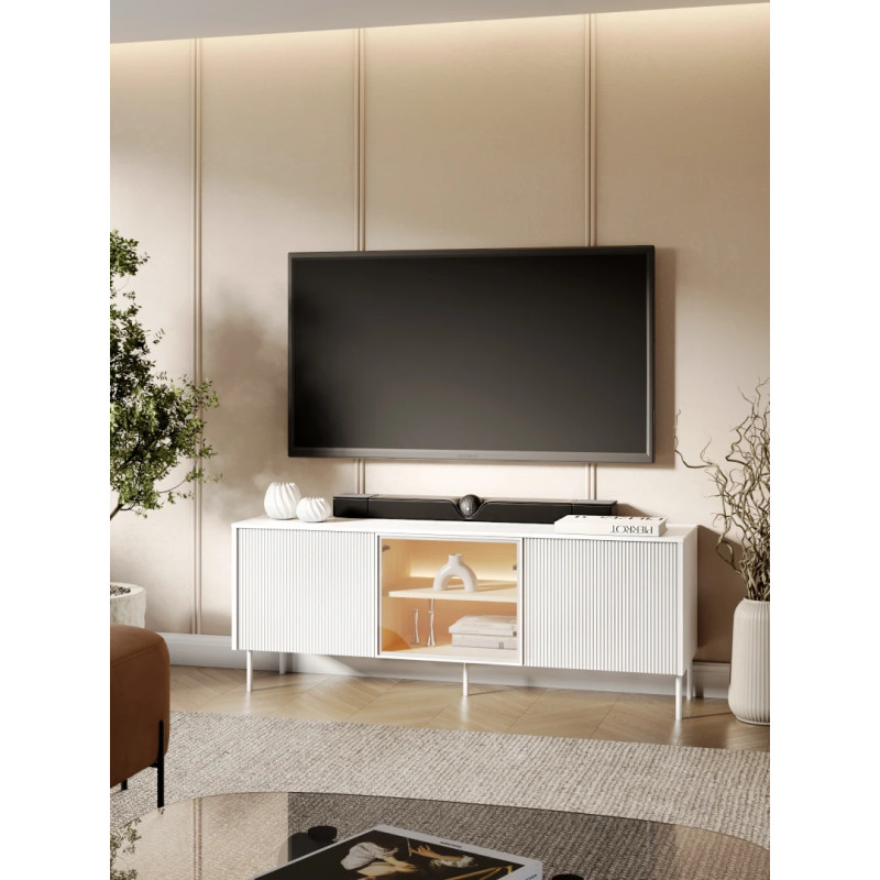 Szafka RTV LB-06A Liba Biały jedwab/Dąb vincenza Lenart