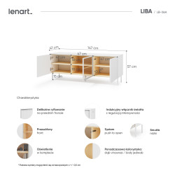 Szafka RTV LB-06A Liba Biały jedwab/Dąb vincenza Lenart