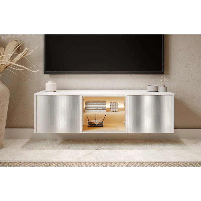 Szafka wisząca RTV LB-06B Liba Biały jedwab/Dąb vincenza Lenart