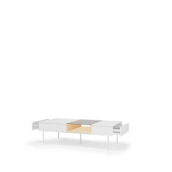Stolik kawowy LB-07 Liba Biały jedwab/Dąb vincenza Lenart