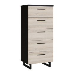 Komoda 60 cm z szufladami Sirius Crown SRBK311 dąb czarny/śliwa comano