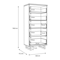 Komoda 60 cm z szufladami Sirius Crown SRBK311 dąb czarny/śliwa comano