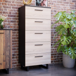 Komoda 60 cm z szufladami Sirius Crown SRBK311 dąb czarny/śliwa comano