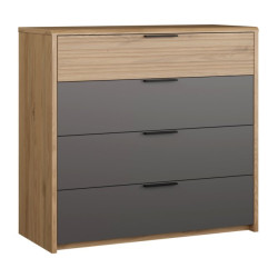 Komoda nowoczesna z szufladami Vulpecula VULK211 dąb dziki naturalny/uni wolfram szary