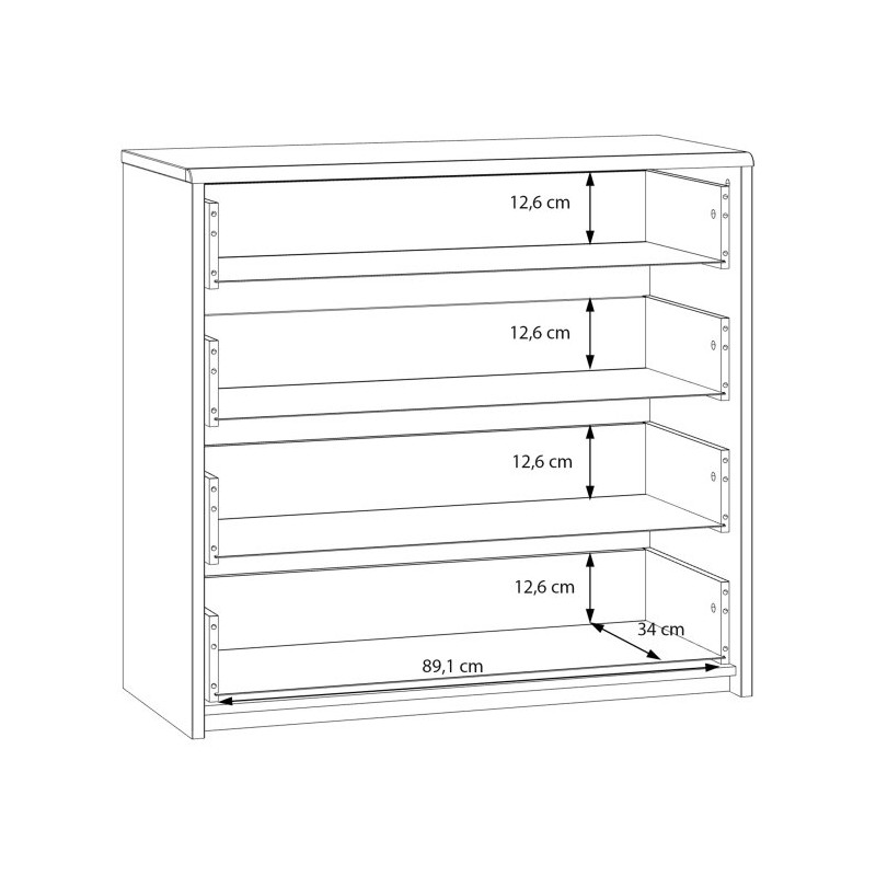Komoda nowoczesna z szufladami Vulpecula VULK211 dąb dziki naturalny/uni wolfram szary