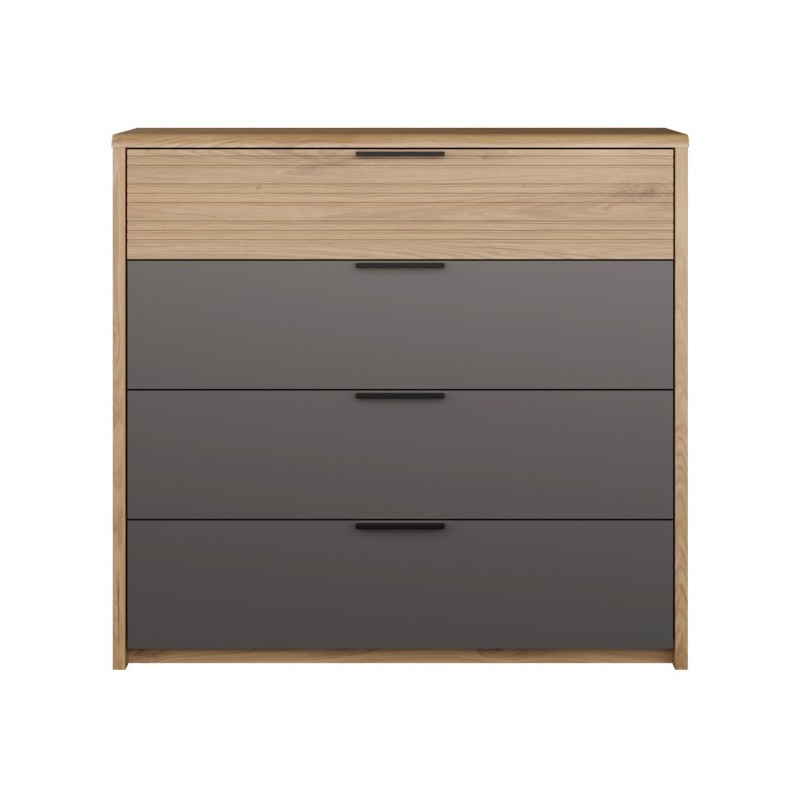 Komoda nowoczesna z szufladami Vulpecula VULK211 dąb dziki naturalny/uni wolfram szary