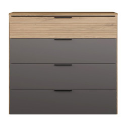 Komoda nowoczesna z szufladami Vulpecula VULK211 dąb dziki naturalny/uni wolfram szary