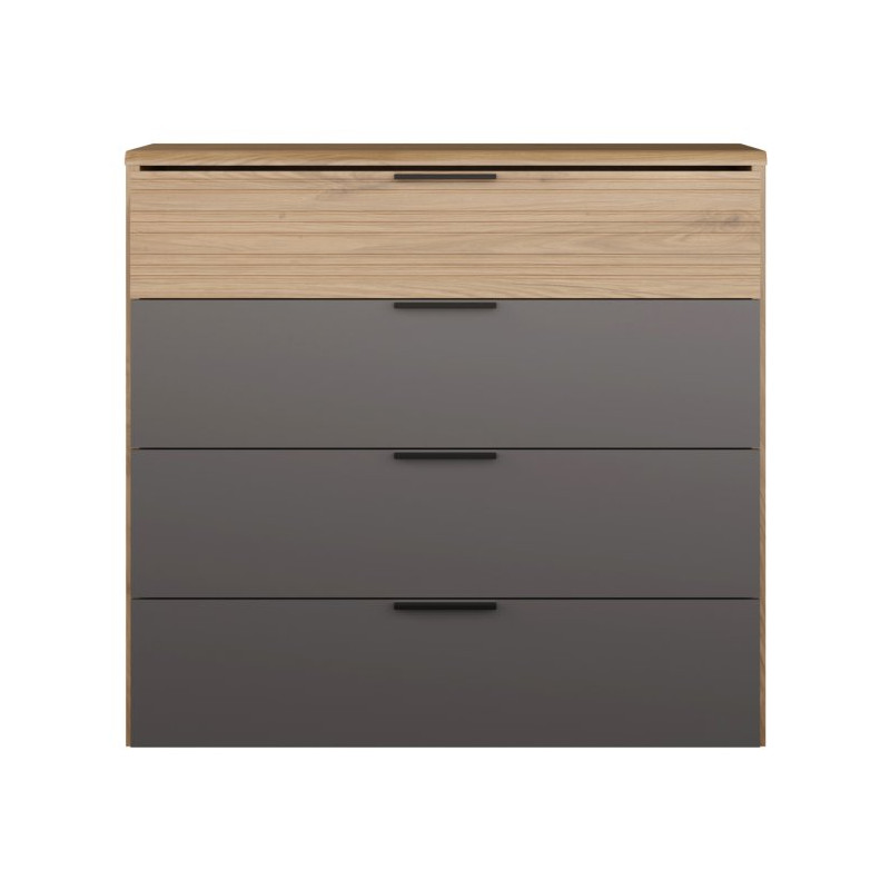 Komoda nowoczesna z szufladami Vulpecula VULK211 dąb dziki naturalny/uni wolfram szary