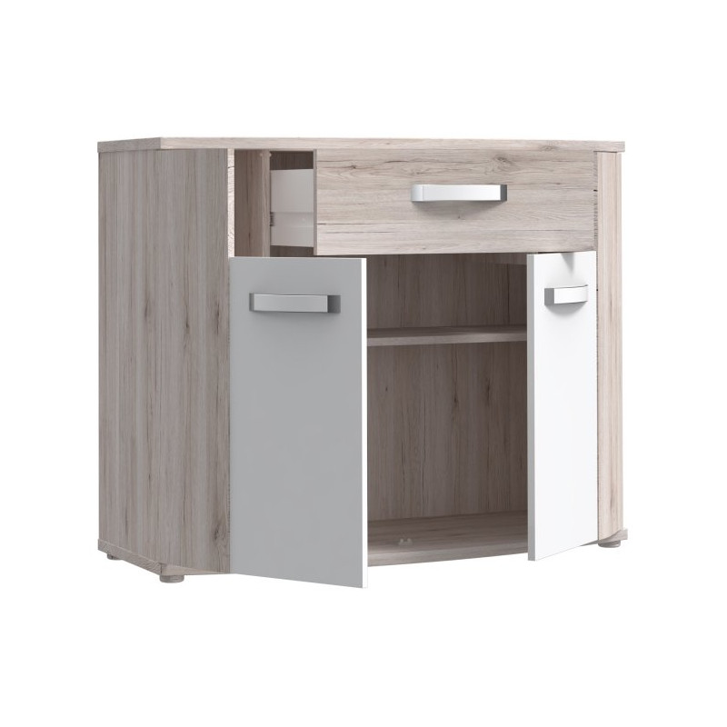 Komoda 100 cm Rondino RDIK221 dąb piaskowy/biały połysk