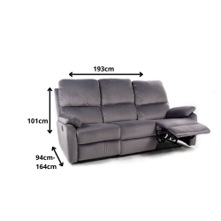 Sofa rozkładana Spencer 3 Velvet szary bluvel