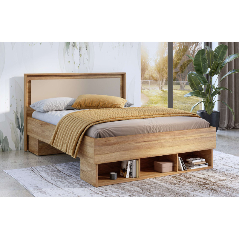 Łóżko 140x200 Impressio dąb Mauvella/Congo | Domowanie.pl