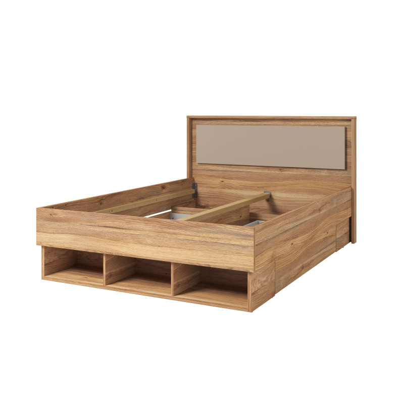 Łóżko 140x200 Impressio dąb Mauvella/Congo | Domowanie.pl