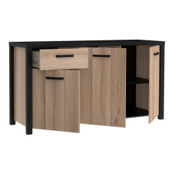 Komoda trzydrzwiowa Black Hill BLHK2311 śliwa comano/czarny