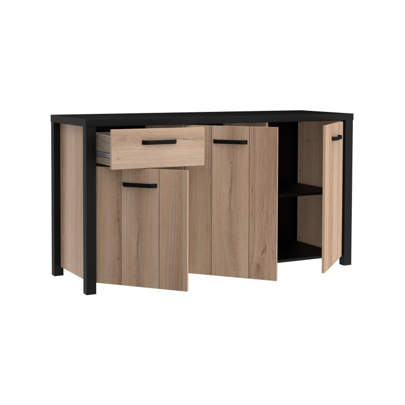 Komoda trzydrzwiowa Black Hill BLHK2311 śliwa comano/czarny