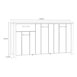 Komoda trzydrzwiowa Black Hill BLHK2311 śliwa comano/czarny