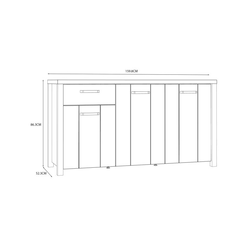 Komoda trzydrzwiowa Black Hill BLHK2311 śliwa comano/czarny