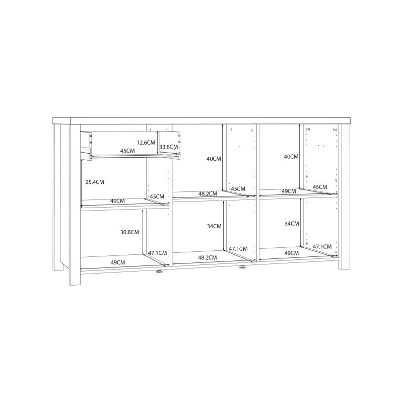 Komoda trzydrzwiowa Black Hill BLHK2311 śliwa comano/czarny
