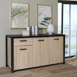 Komoda trzydrzwiowa Black Hill BLHK2311 śliwa comano/czarny