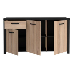 Komoda trzydrzwiowa Black Hill BLHK2311 śliwa comano/czarny