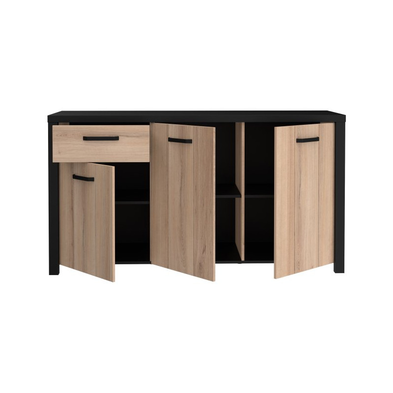 Komoda trzydrzwiowa Black Hill BLHK2311 śliwa comano/czarny